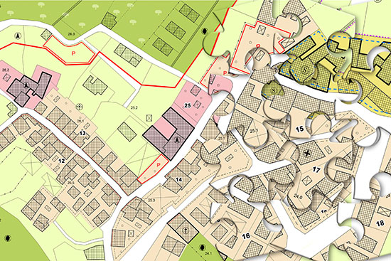 a map showing a subdivision