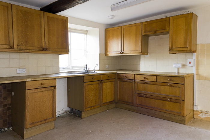 distressed kitchen in a wholesale property